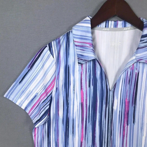 Jofit Golf Top Women Size Small Short Sleeve Collared Athletic Polo Shirt Blue - Picture 6 of 15